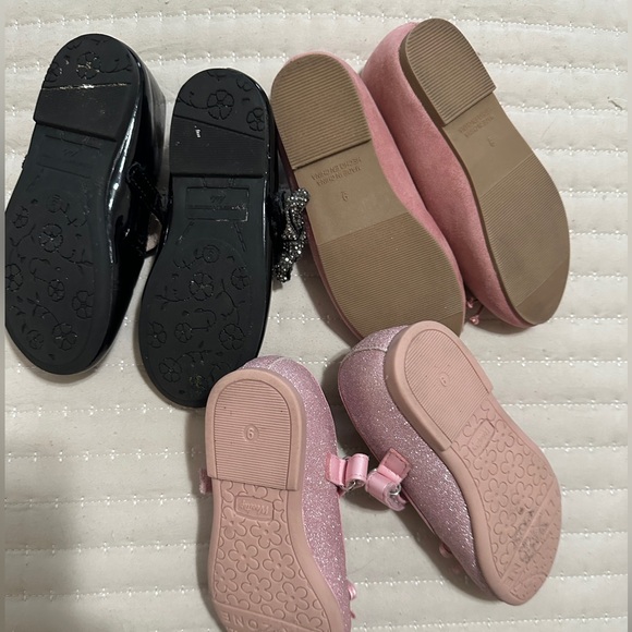 Kids/Toddler Ballet Flats Bundle - Black, Pink, and Glitter Pink size 9 - Picture 2 of 9